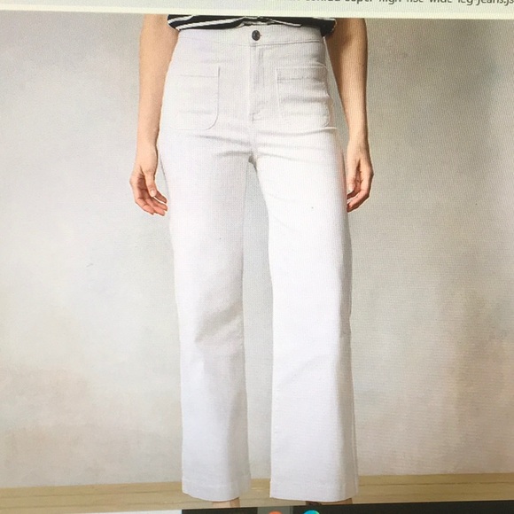 LC Lauren Conrad Denim - LC LAUREN CONRAD/WHITE-SUPER HIGH RISE WIDE LEG STRETCH JEANS/NEW